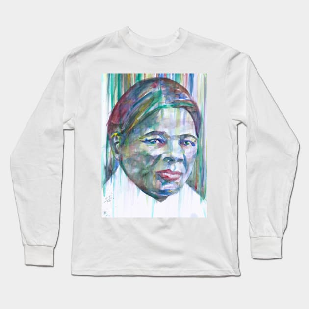 HARRIET TUBMAN watercolor portrait.2 Long Sleeve T-Shirt by lautir